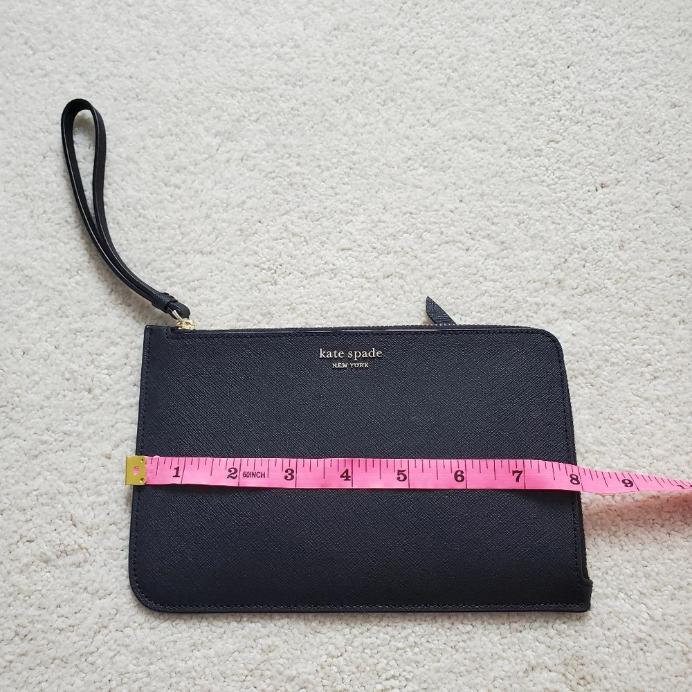 NWT Kate Spade Black Medium L-Zip Cameron Wristlet